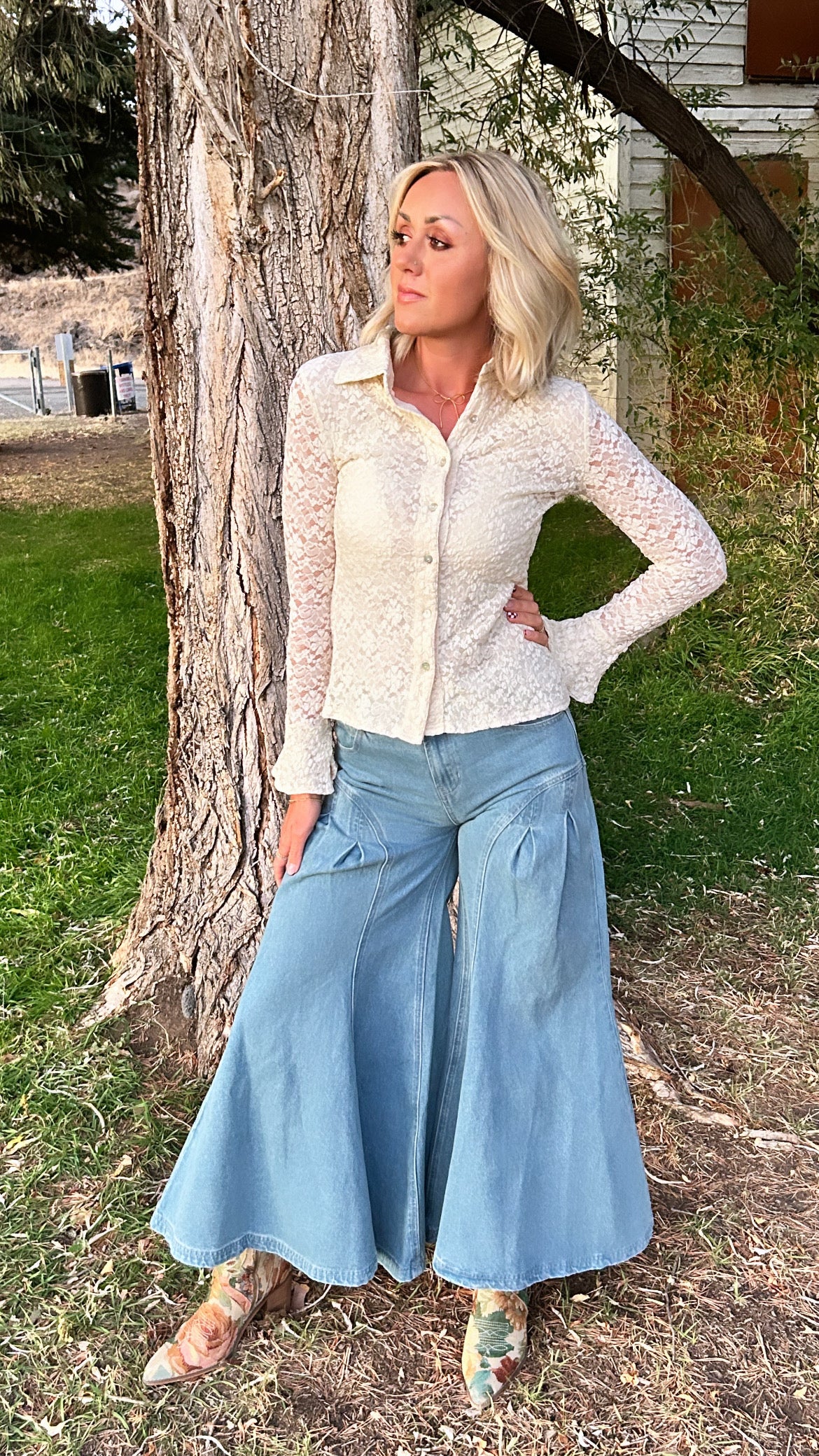 Take a Risk Wide Leg Denim