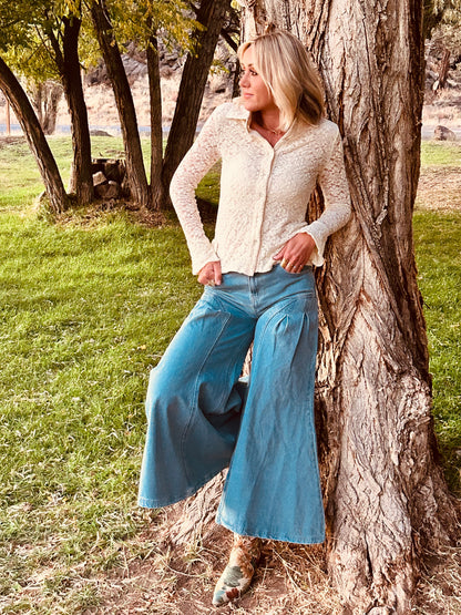 Take a Risk Wide Leg Denim