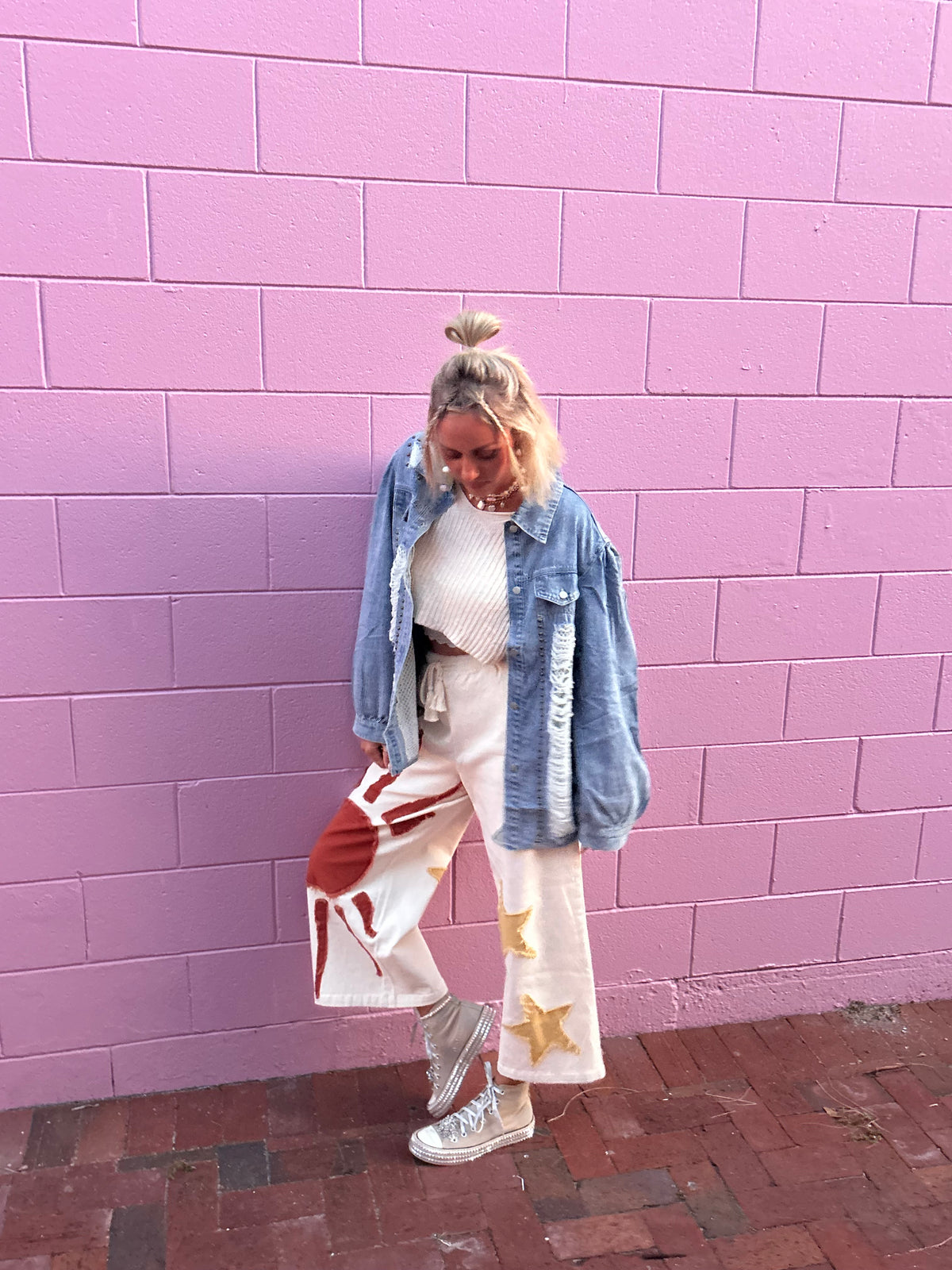 I Think I’m cool Studded Denim Jacket 🕶️