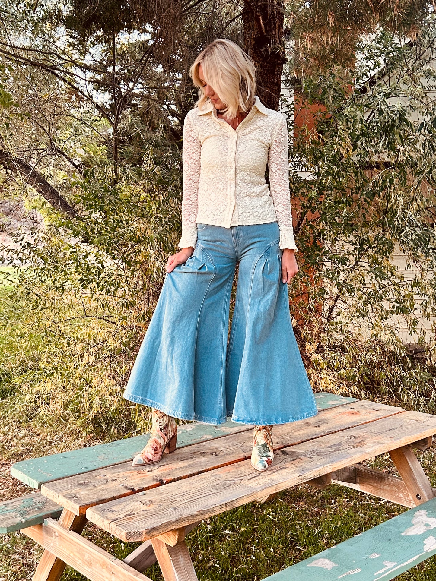 Take a Risk Wide Leg Denim