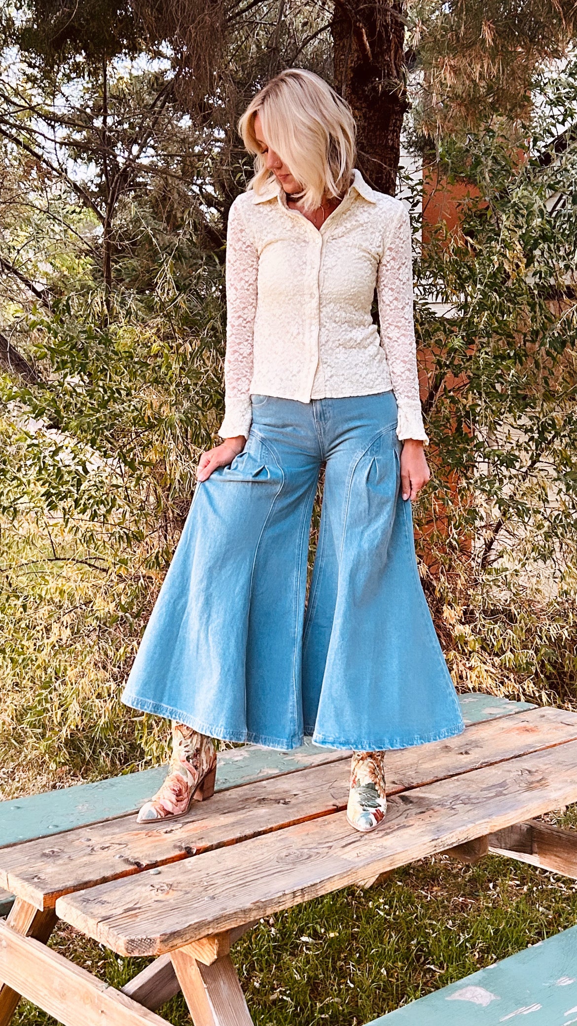 Take a Risk Wide Leg Denim