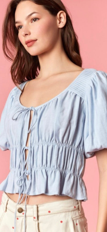 Blue Coffon Cloudy Blouse