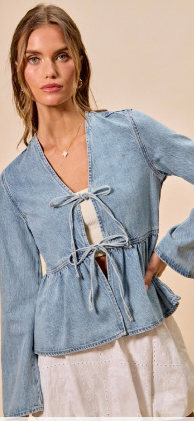 Denim Delight Tie Top