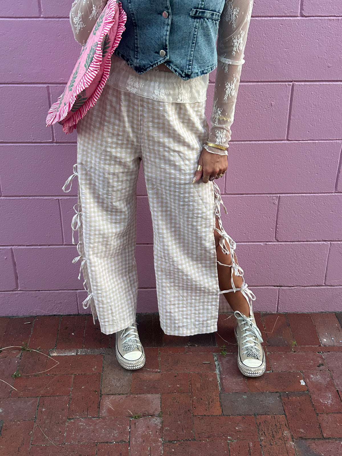 Checked Out Tie Pants 🏁