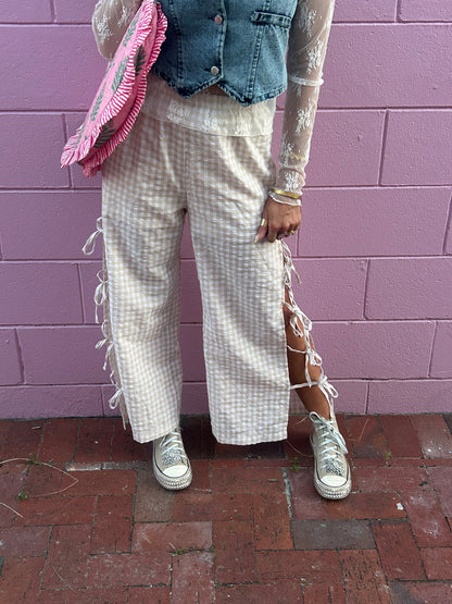 Checked Out Tie Pants 🏁
