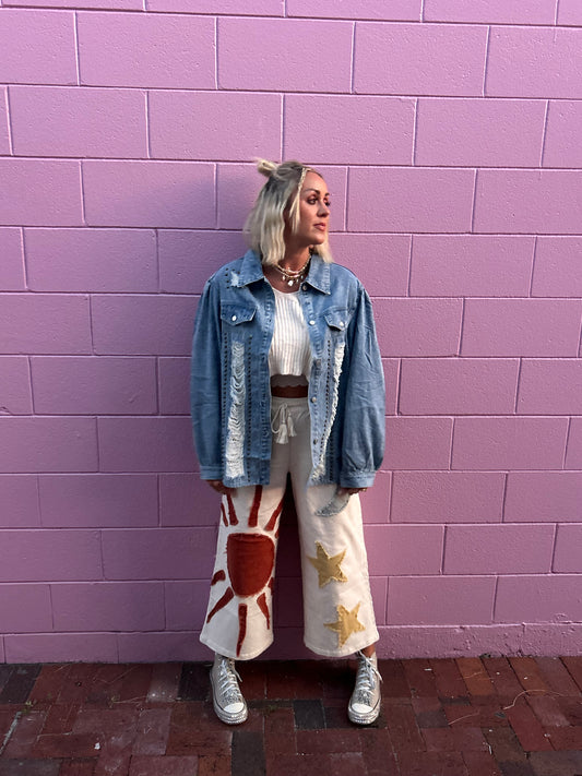 I Think I’m cool Studded Denim Jacket 🕶️