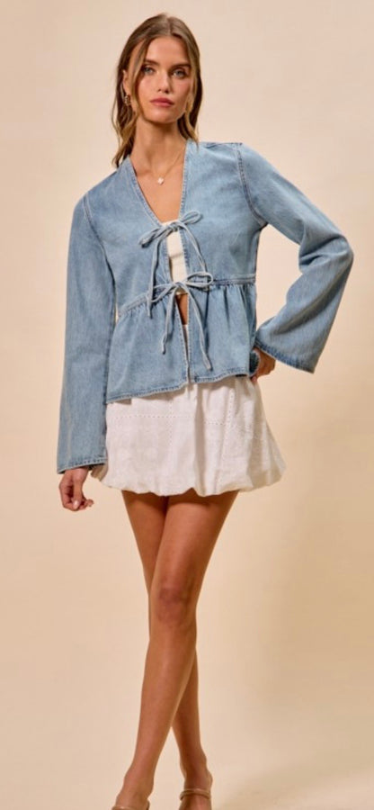 Denim Delight Tie Top