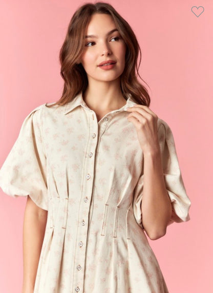 Love Shack Floral Denim Dress