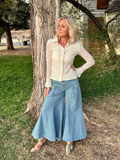 Take a Risk Wide Leg Denim