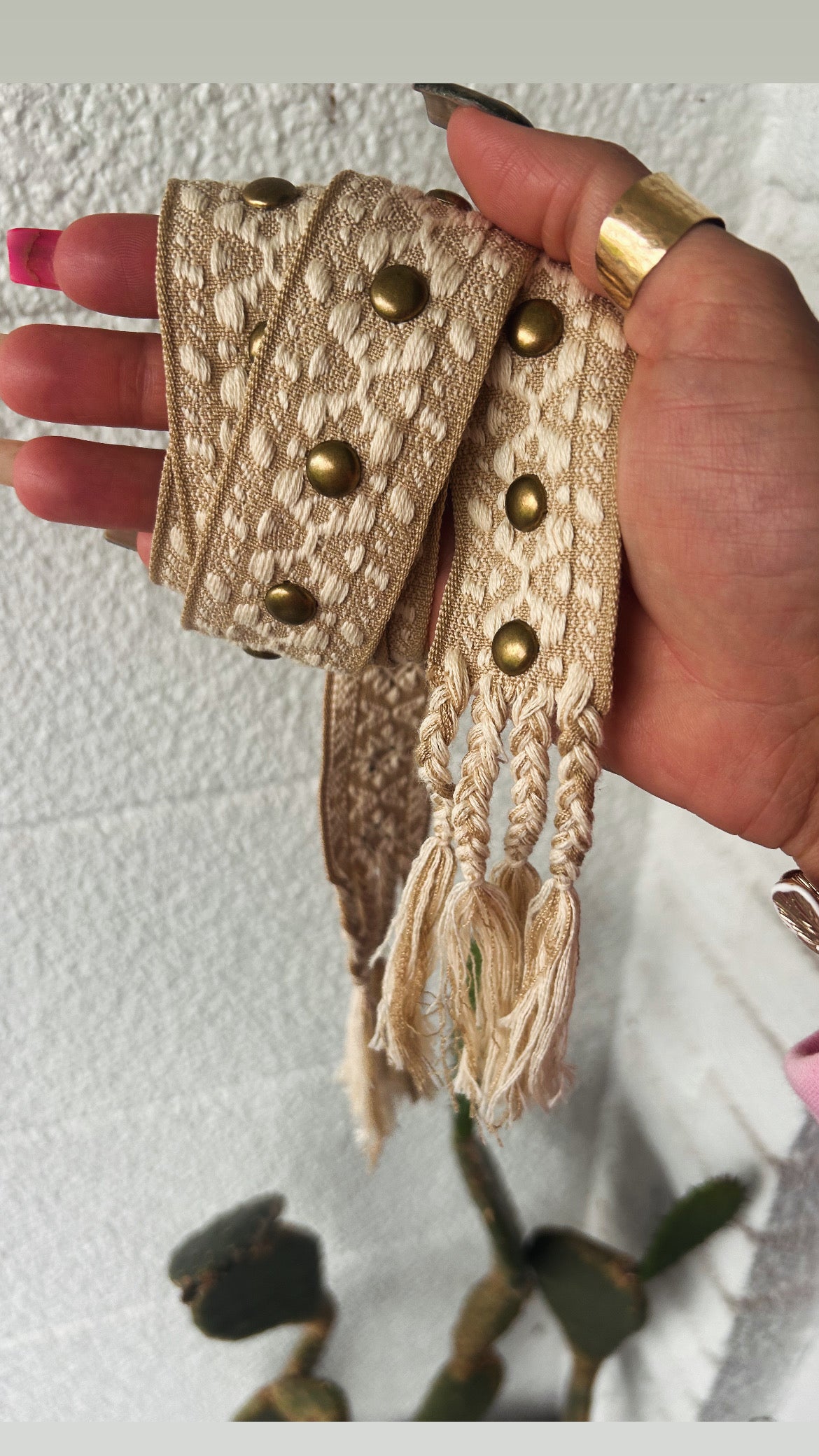 Drift Wood Studded Tie Belt