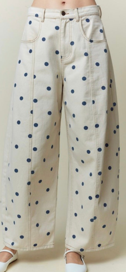 Forever A Polkadot-aholic Wide Barrel Denim