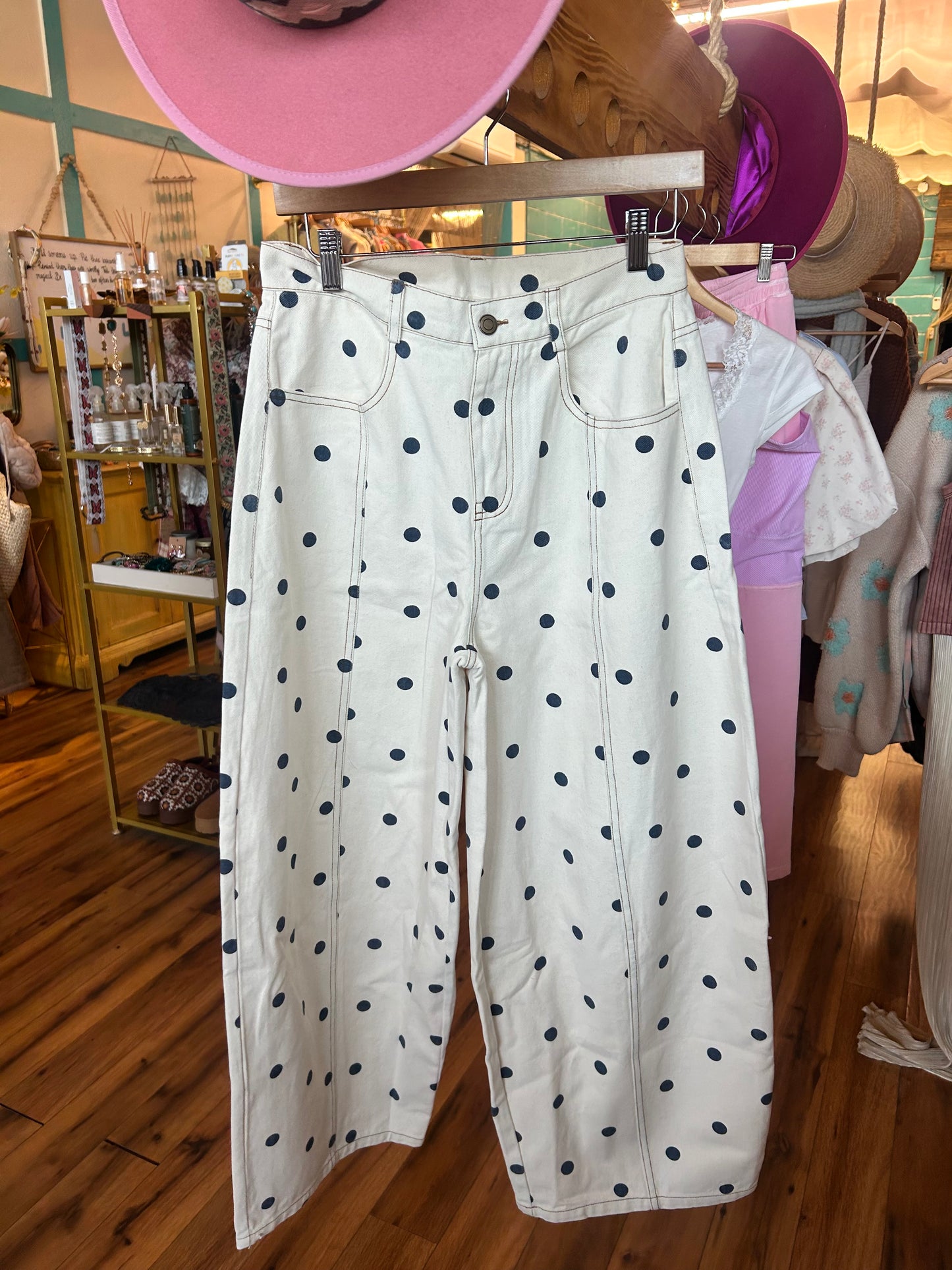 Forever A Polkadot-aholic Wide Barrel Denim
