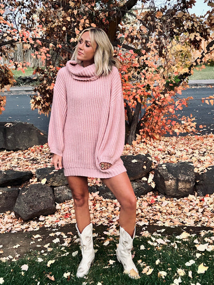 I’m Blushing Turtleneck Dress